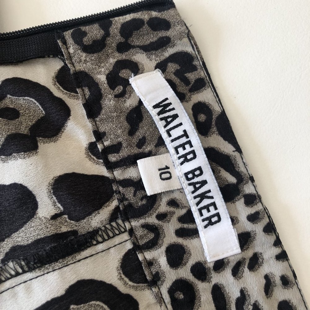 WALTER BAKER Leopard Print A-Line High Waisted Midi Skirt Size 10 - Picture 5 of 7